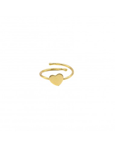 Adjustable wire ring with yellow gold...