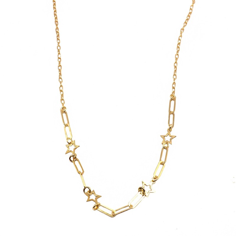 Oval link necklace with central...