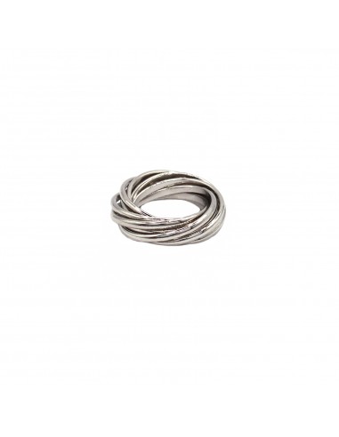 9-strand white gold plated ring in...