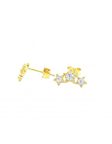 3-star bow earrings with white bare...