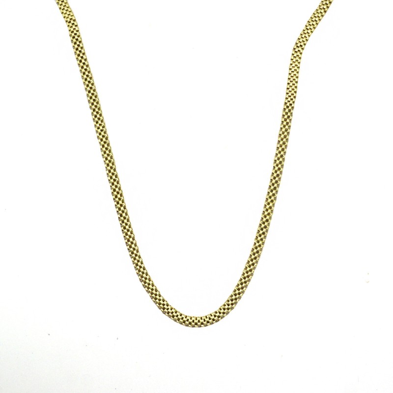 Yellow gold plated flat mesh necklace...