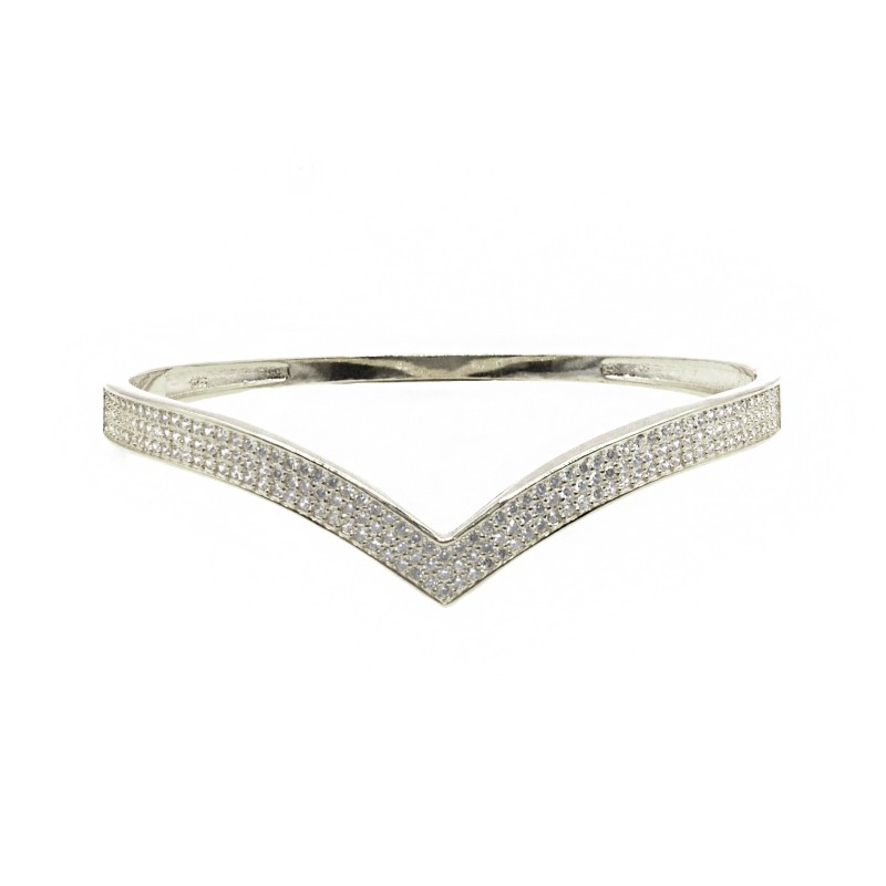 White semi-zircon V-shaped rigid...