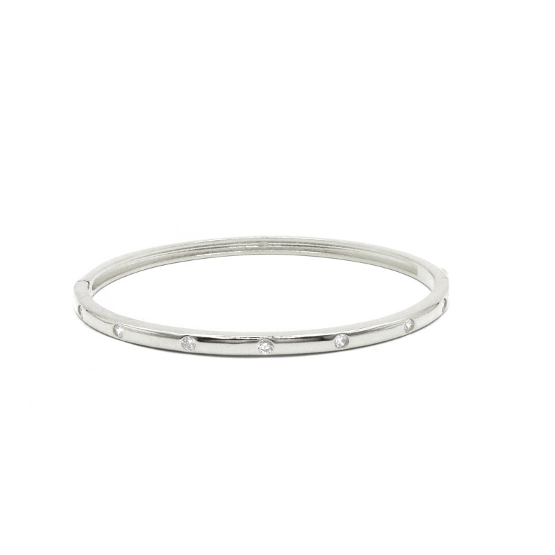 Rigid band bracelet with white...