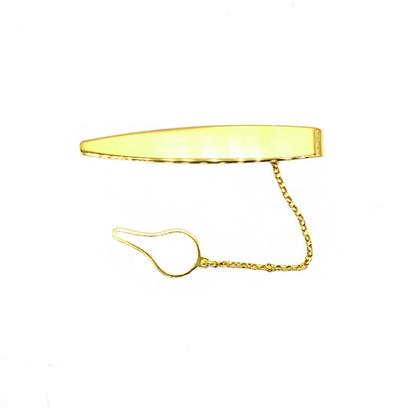 Yellow gold plated spool tie pin in...