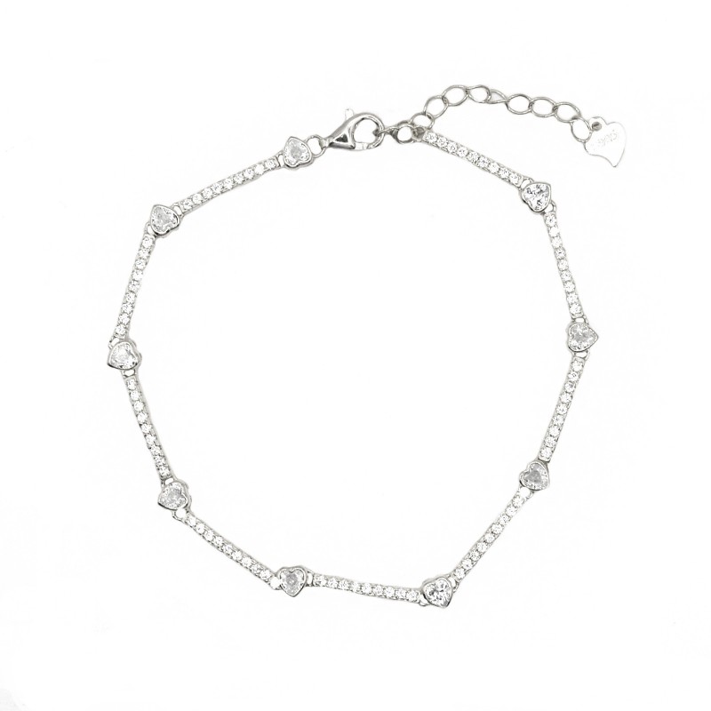 Tennis bracelet with white zircon...