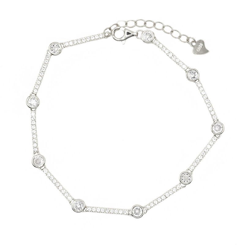 Tennis bracelet with white cubic...