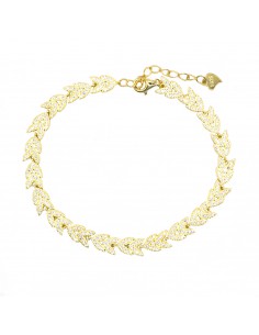 Bracciale foglie zirconato...