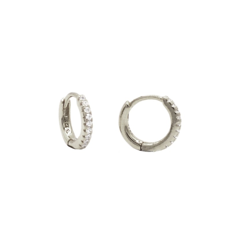 White gold-plated hoop earrings ø 10...