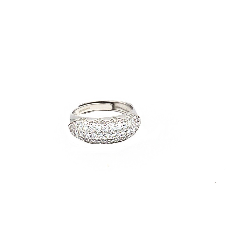 Adjustable ring with white gold...