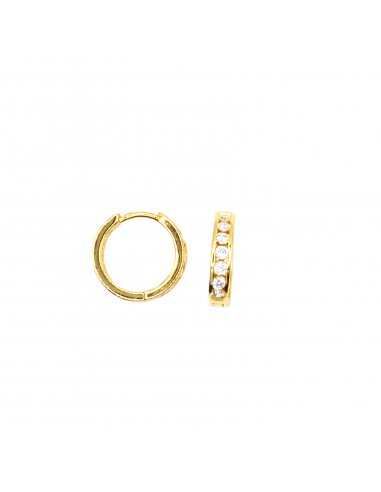 Zircon hoop earrings with pierced...