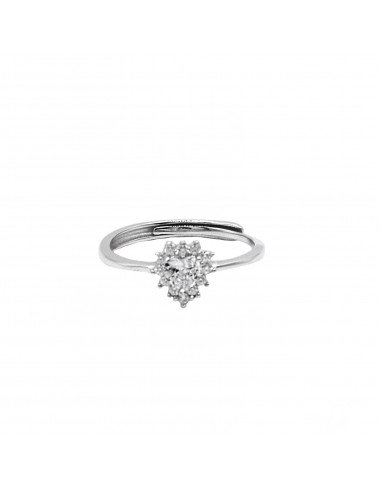 Adjustable ring with white zircon...