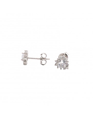 Stud earrings with white heart zircon...