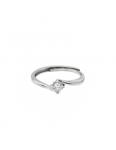 Adjustable solitaire ring with 4mm...