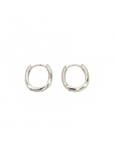 White rectangular hoop earrings with...