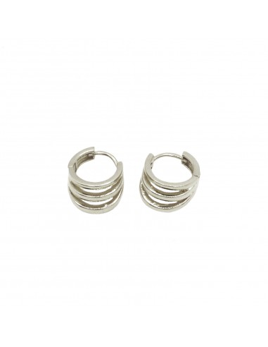 Hoop earrings with three wires with...