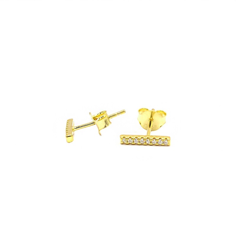 Yellow gold plated white zircon bar...