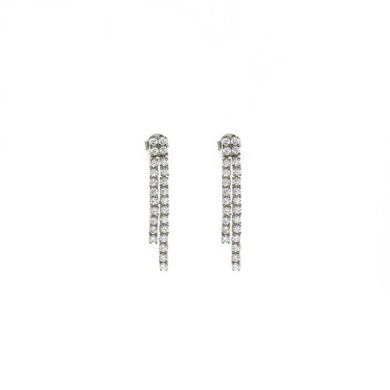 Dangle earrings with two rows of 2mm...