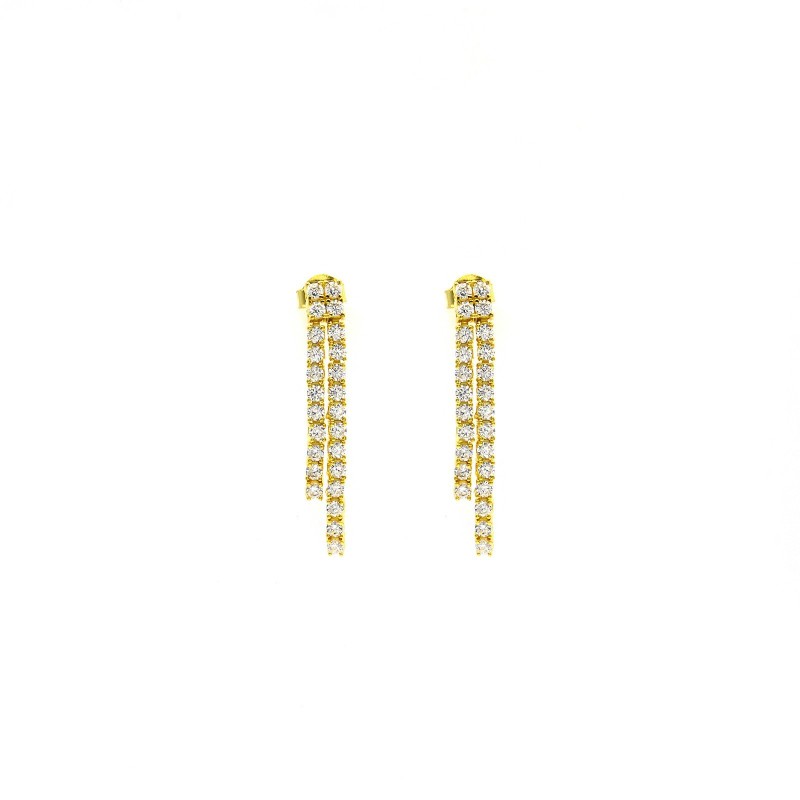 Dangle earrings with two rows of 2mm...