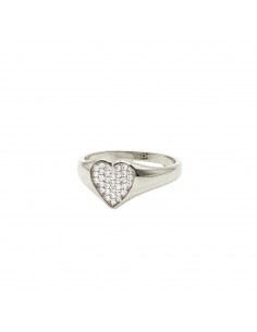 Pavé heart shield ring with...