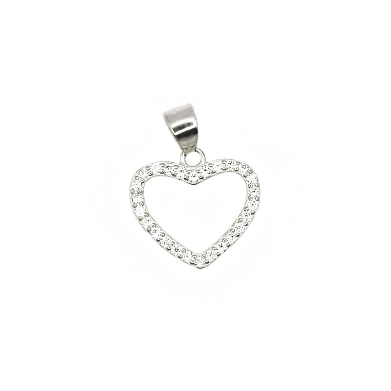 White gold plated white zircon heart...