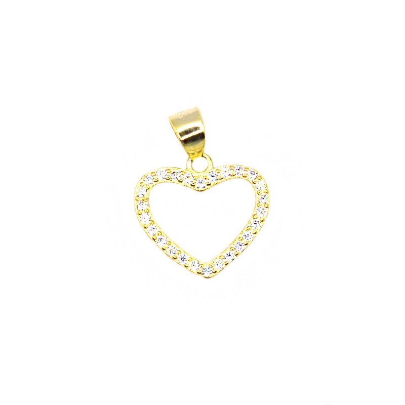 Yellow gold plated white zircon heart...