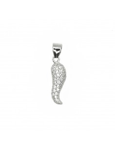 Pave horn pendant with...