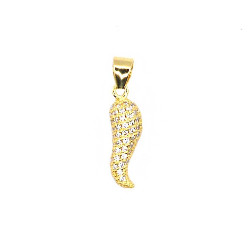 Yellow gold plated white zircon pavé...