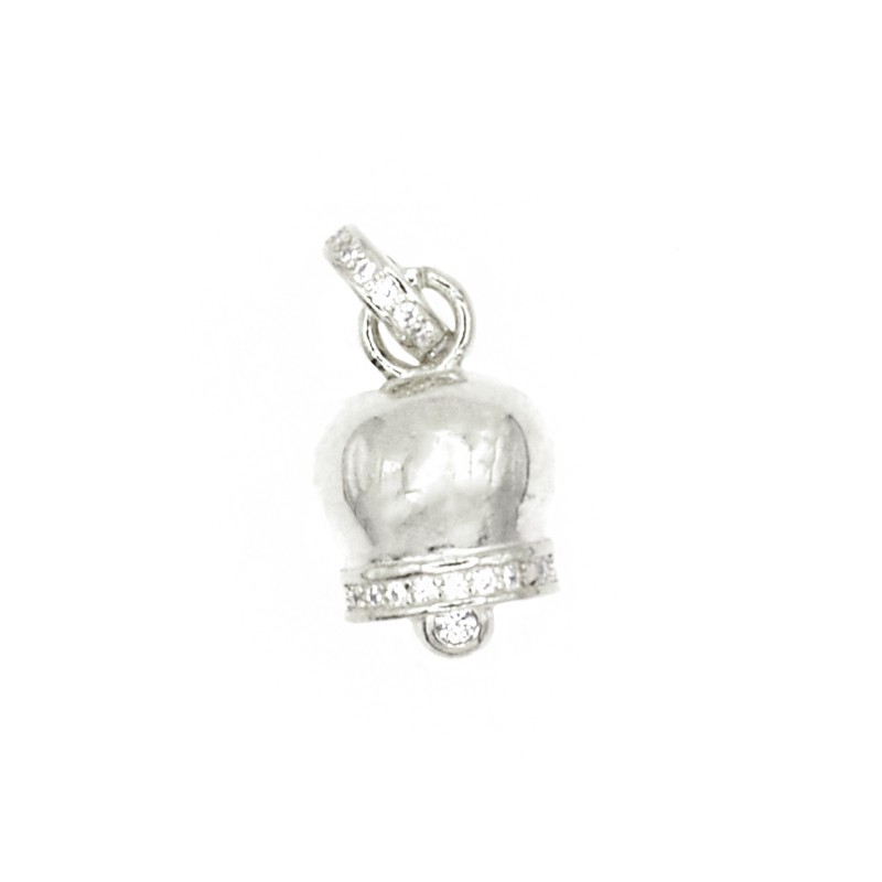 Campanella pendant with white zircon...