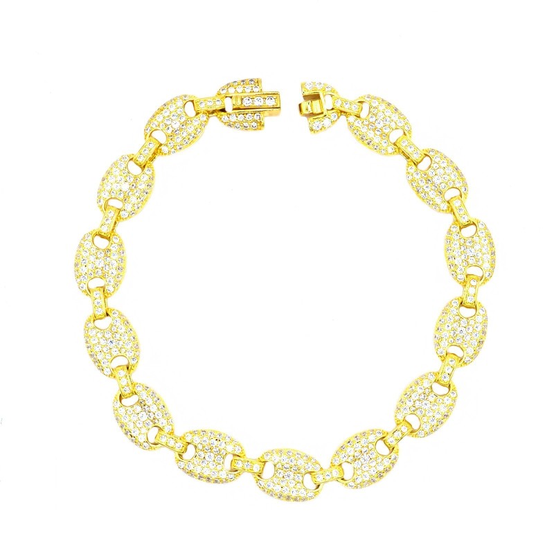 Yellow gold plated white zircon...