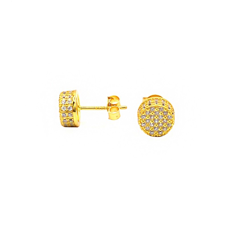 Yellow gold plated white zircon pavé...