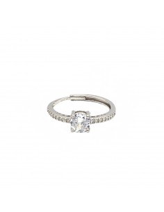 Solitaire ring with white...