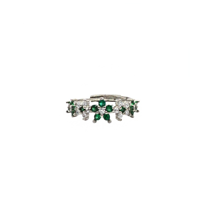 Adjustable ring with white and green...