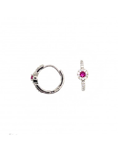 Hoop earrings with white semi zircon...