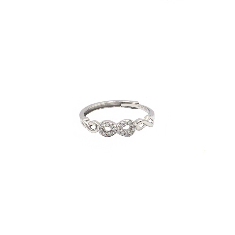 Adjustable ring with infinite white...