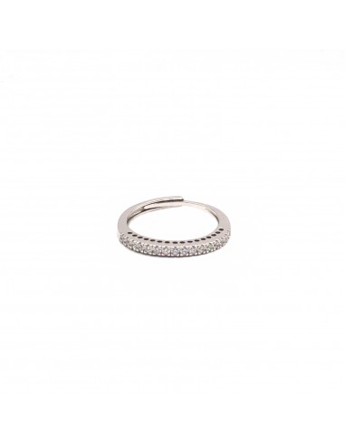 Adjustable half band ring of white...