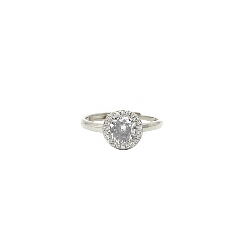 Adjustable solitaire ring in 925...