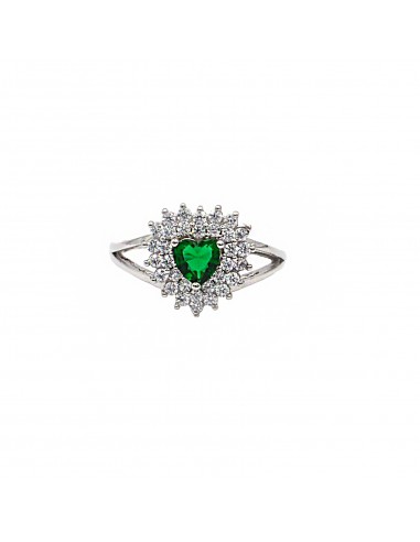 Adjustable ring with green zircon...