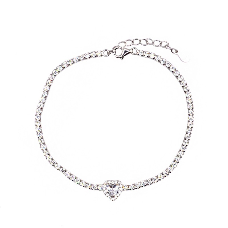 Tennis bracelet with central white...