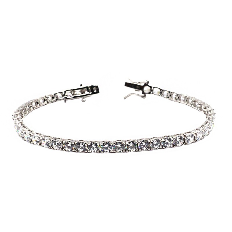 4mm white zircon tennis bracelet...