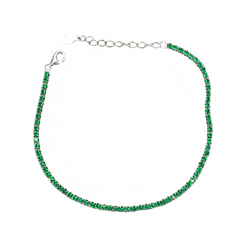 2mm green zircon tennis bracelet...