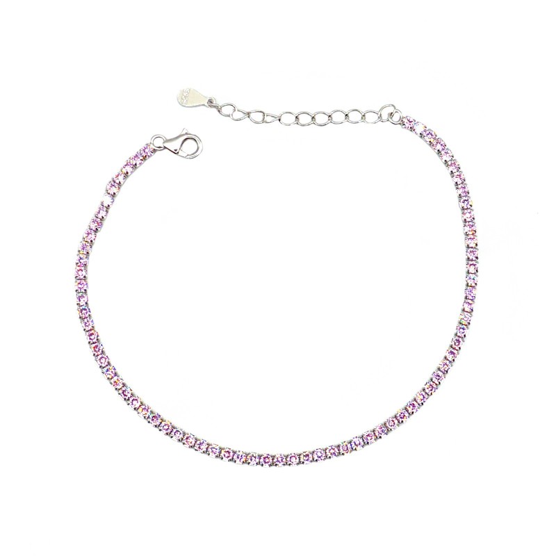 2mm pink zircon tennis bracelet white...