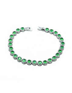 Bracelet with round green...