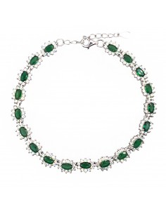 Bracelet with green oval...