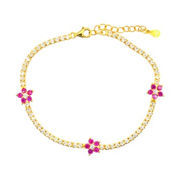 Bracciale tennis con fiori...