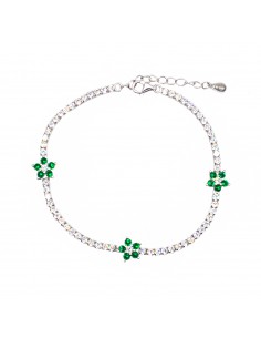 Tennis bracelet with green...