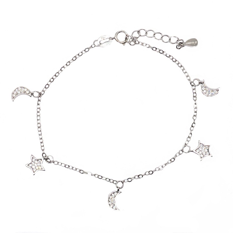 Bracciale maglia forzatina con stelle...