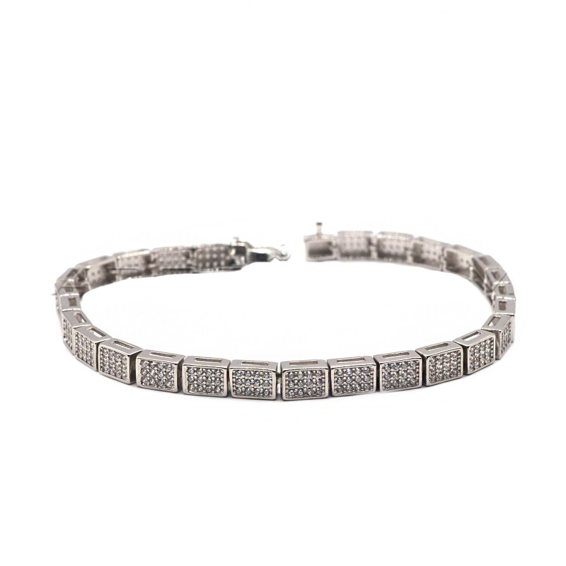 Bracelet with pavé rectangles of...