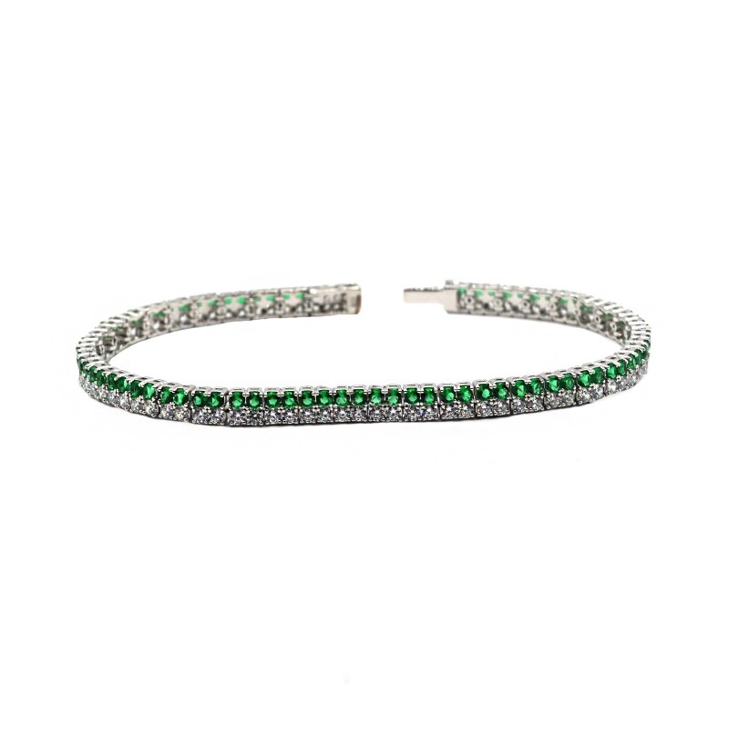 Tennis bracelet with two strands of...