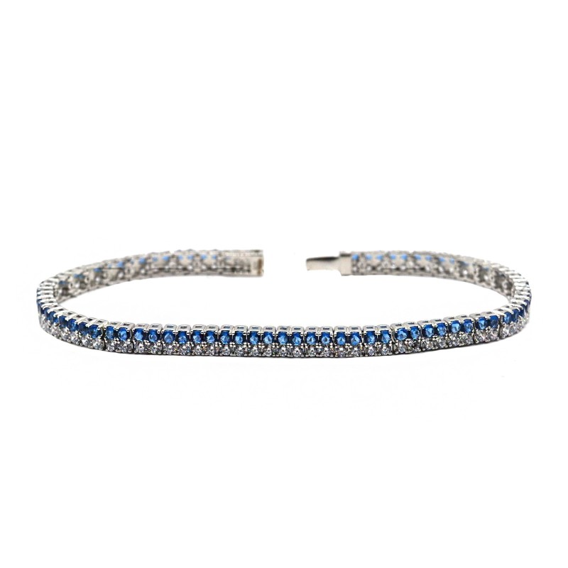 Tennis bracelet with two strands of...