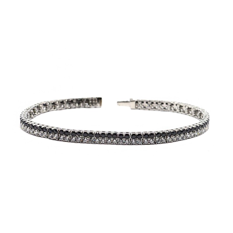 Tennis bracelet with two strands of...